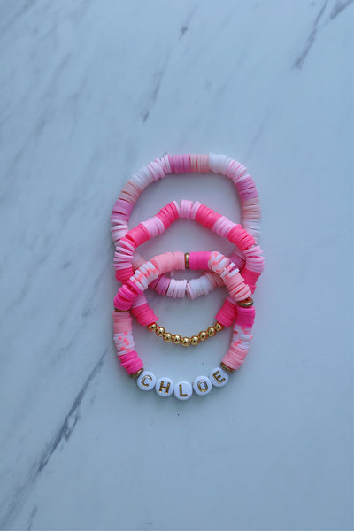 Color Beaded Bracelets Pink Kids Bracelet Beaded Bracelet Kids Jewelry  Custom Beaded Bracelets Pink Girls Bracelets Plain Beaded 