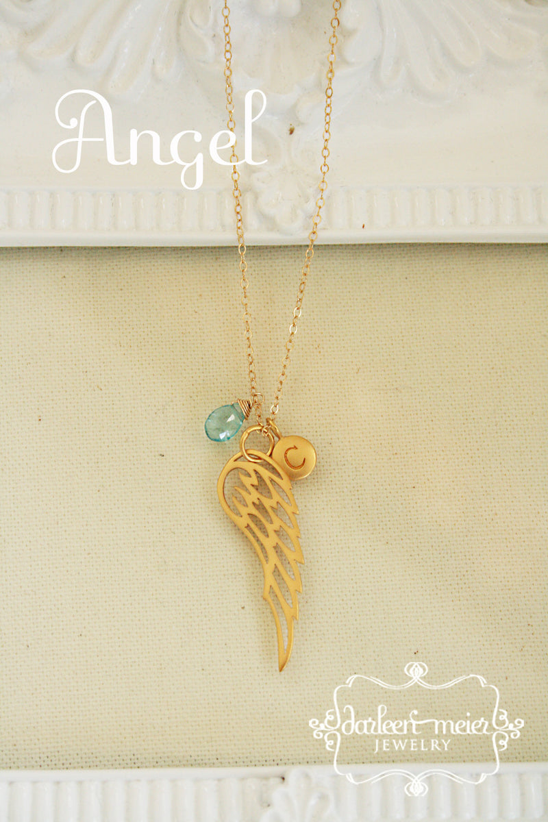Birthstone Angel Necklace